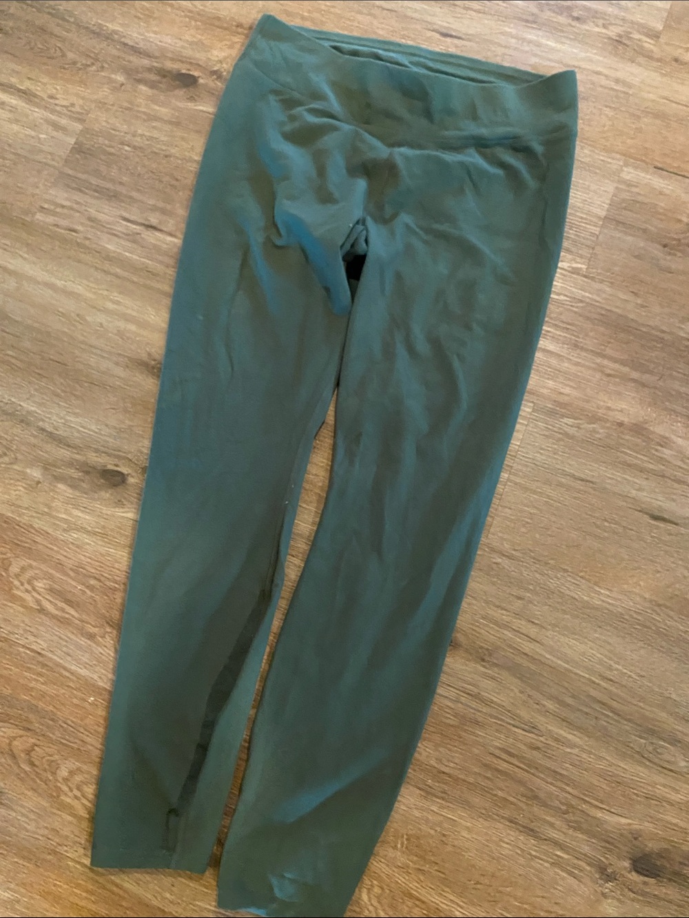 Pact organic cotton leggings L large green brown pants NEW
